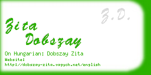 zita dobszay business card